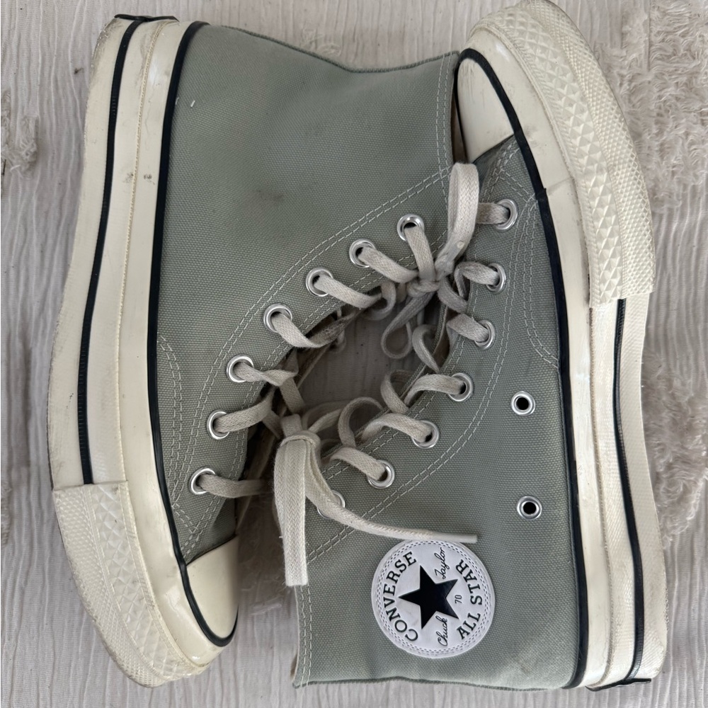 Converse High-Top Sneakers in Olive and White